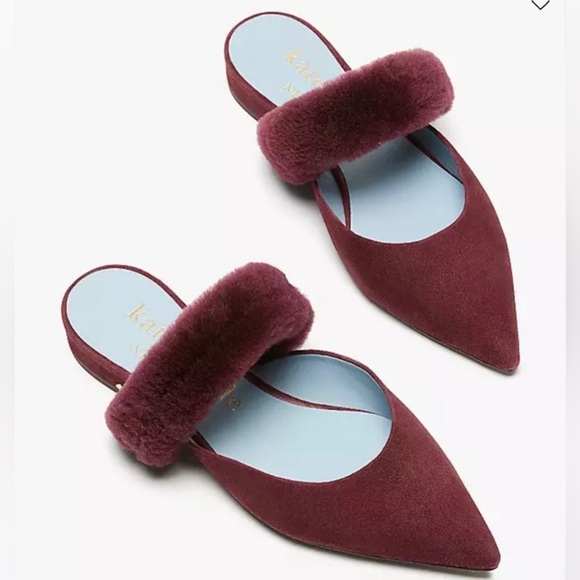 Kate Spade NWT Marielle Mules Suede NIB in Grenache Color Women’s Size 6B - Picture 15 of 16